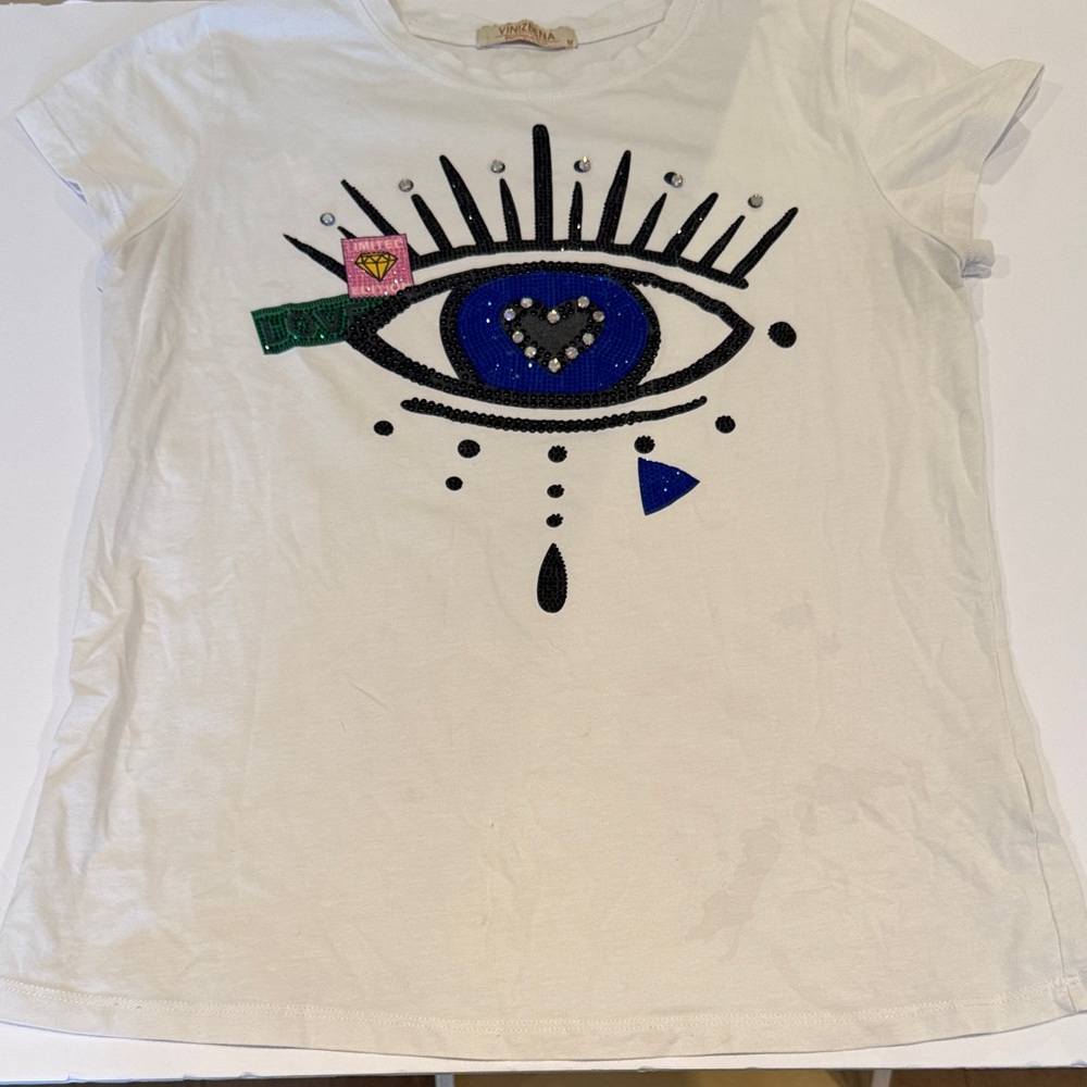 Vinizebna Evil‎ Eye T shirt Made In Italy Medium